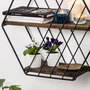Hanah Home Liliales Estante Flotante Negro y Nogal Oscuro